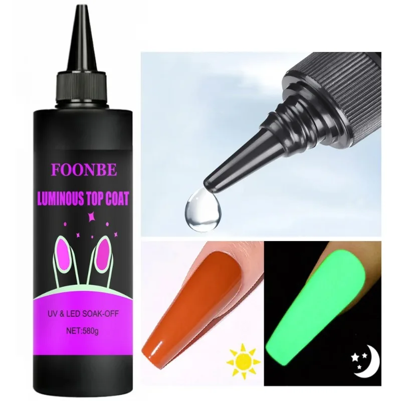 Luminous Top Coat UV/LED Gel Fluorcent Nail Polish Gel Magic Topcoat Nail Gel Polish Manicure Tools Nail Art Decorations 3