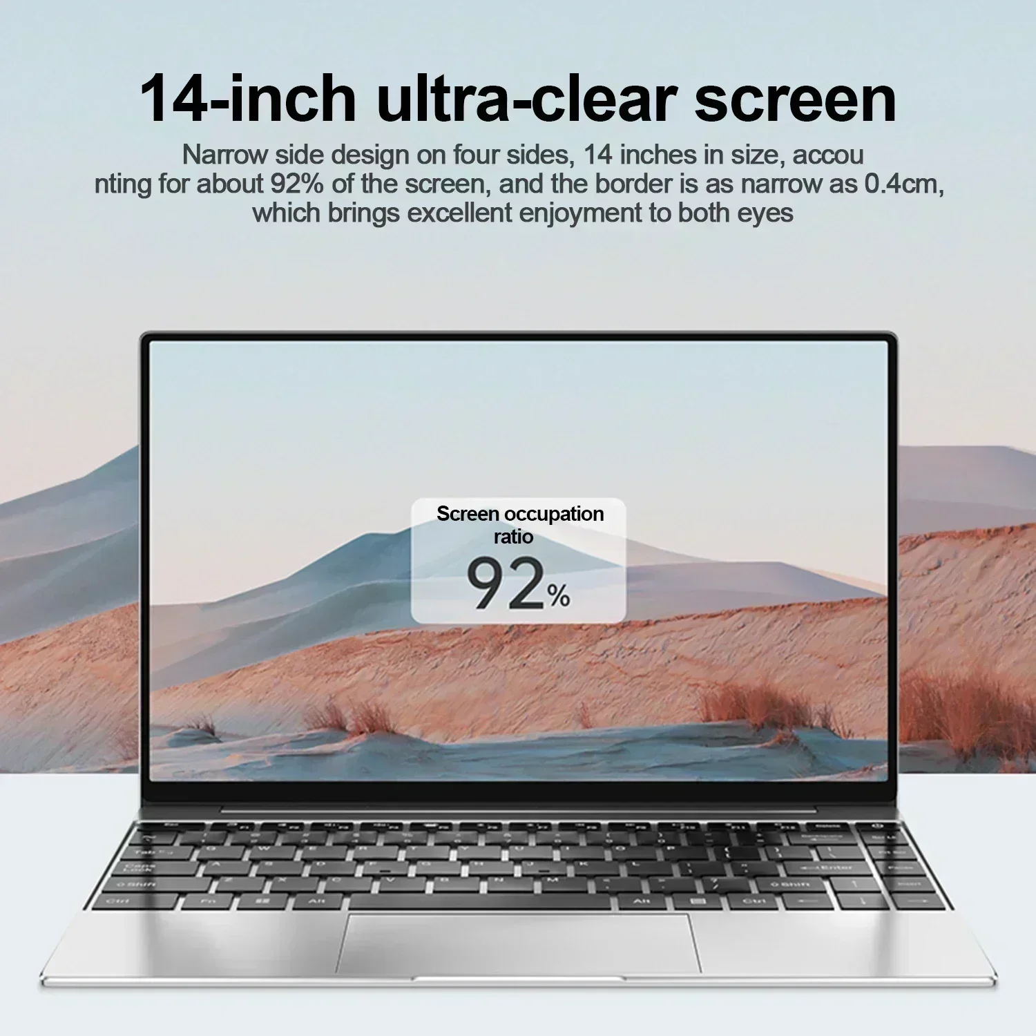 14.1" Ultra Slim Laptop 16GB RAM 2TB SSD Intel N3700 Notebook Gamer Windows 11 Pro 1920*1080  Display Office Study Computer PC 3
