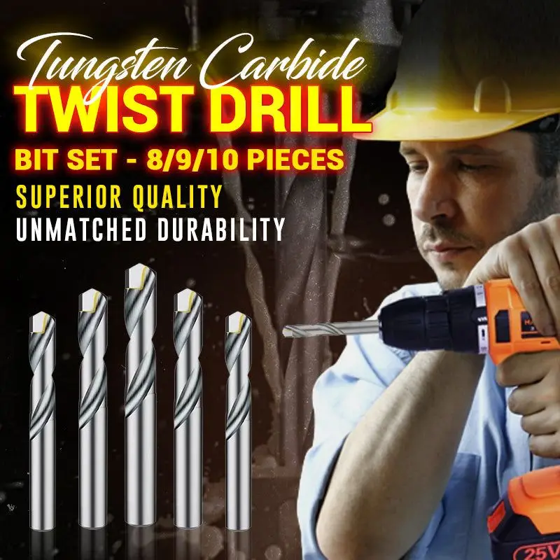 

Tungsten Carbide Twist Drill Bit Set Metal Drill Bits Electric Drill Bit Universal Drilling Set for Marble Wood Super Hard Steel