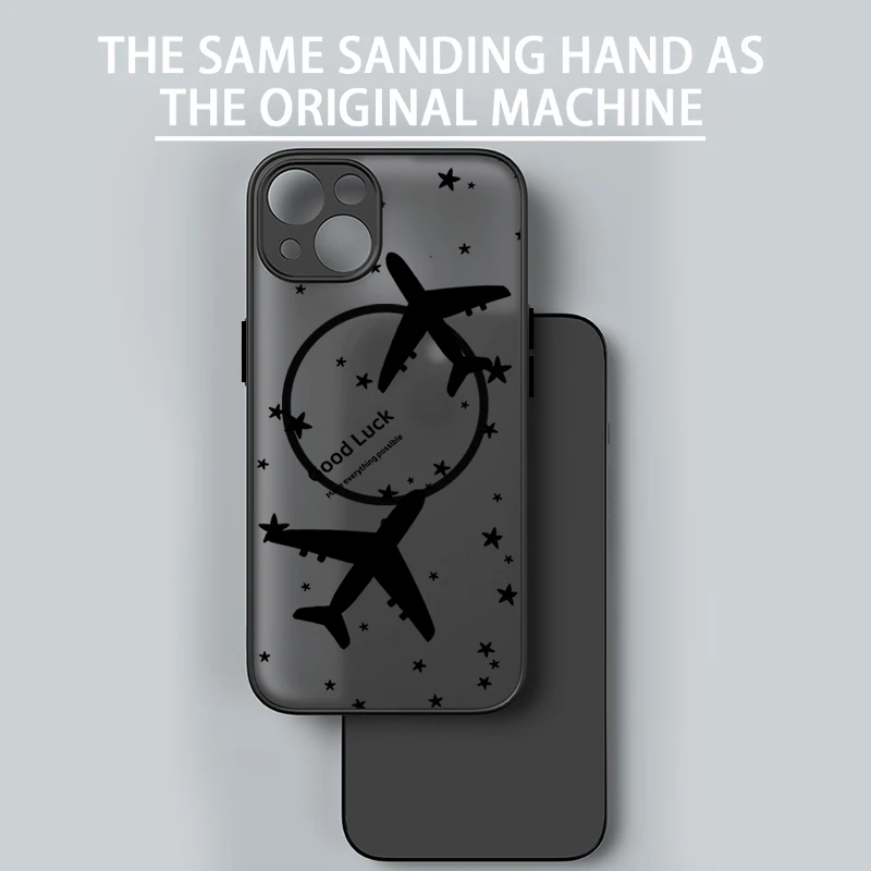 Translucent Matte Magnetic Phone Case with Travel Map Pattern