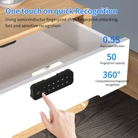 Tuya Bluetooth Smart Wood Cabinet Fingerprint Lock App Remote Control Monitor Keyless Card Unlock Door Locker Furniture Drawer - Image 2