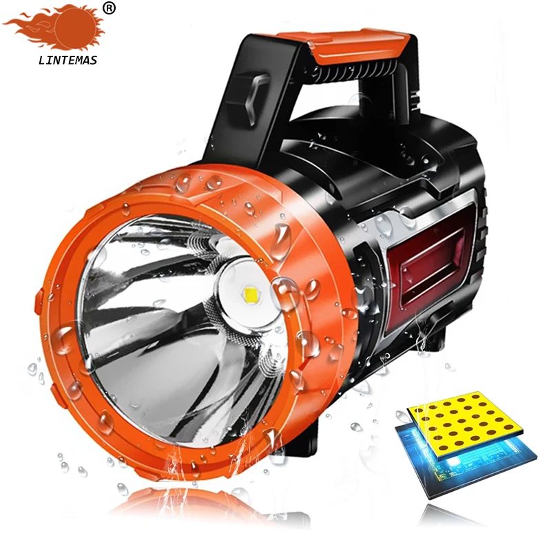 PowerfulFlashlightsUltraBrightPortableSpotlightSearchlightFlashlightWithSideLight