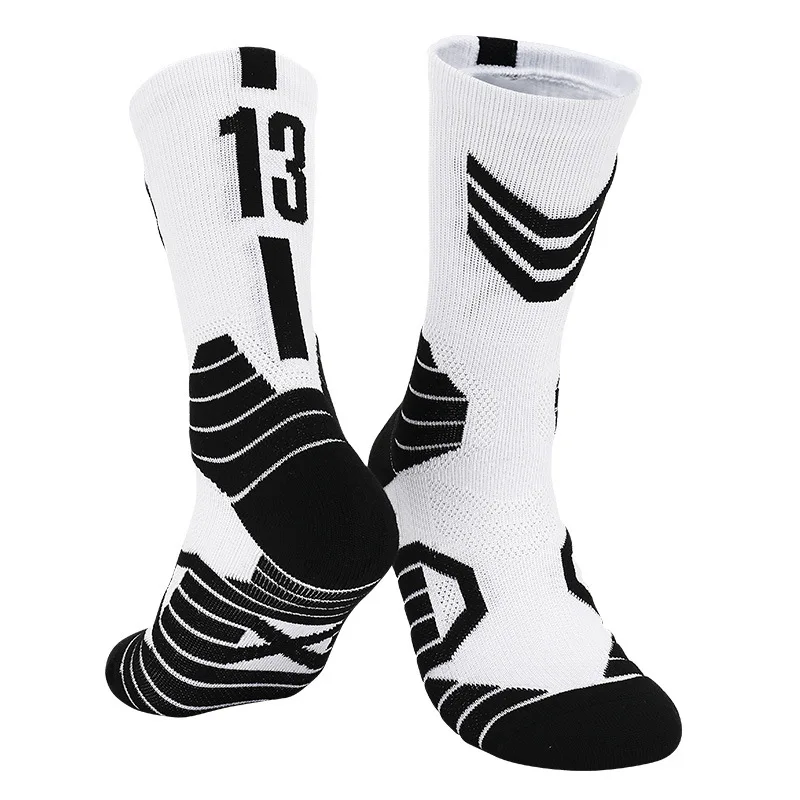 Breathable Basketball Trendy Socks Man Long Sports Outdoor Socks Anti Slip Profession Cycling Socks Basketball Number Socks