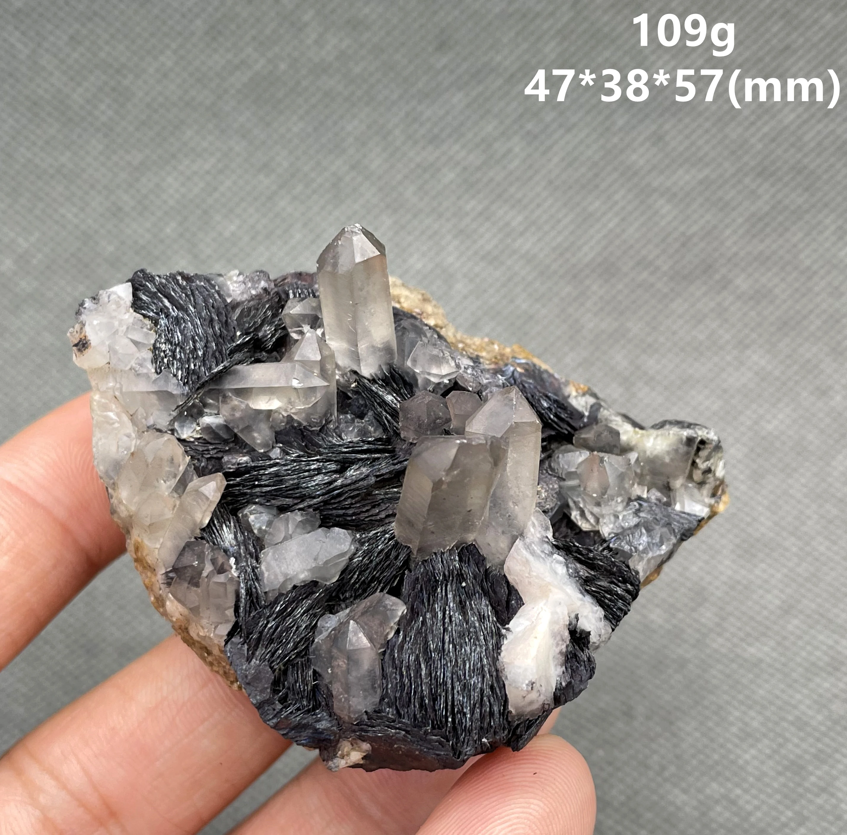 BEST! 100% Natural Specular hematite and crystal symbiosis mineral specimen crystal stones and crystals quartz healing crystal 2