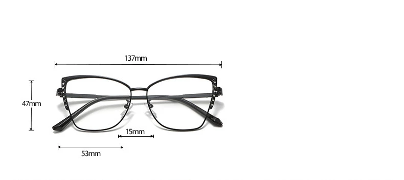 R57496 Frauen lässig Cat Eye Lesebrille stilvolle Metall optische Presbyopie Brille 50 150 200 250 300 350 – Detail 4