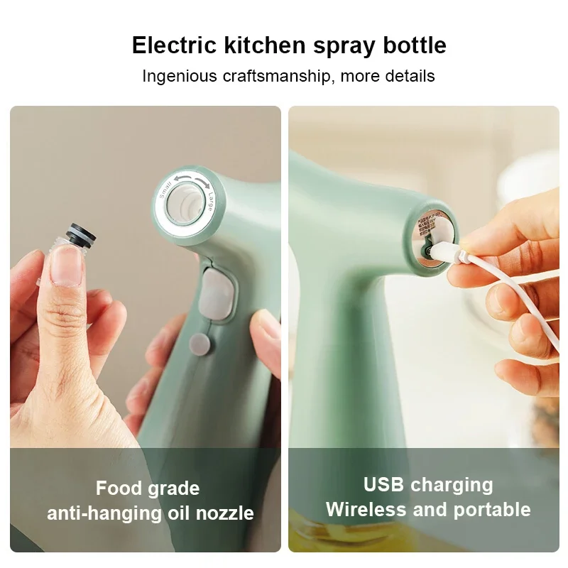Electric Olive Oil Spray Bottle Dispenser USB Charging Creative Soy Sauce  Jar Vinegar Storage Bottle For BBQ Kitchen Oil Sprayer - AliExpress