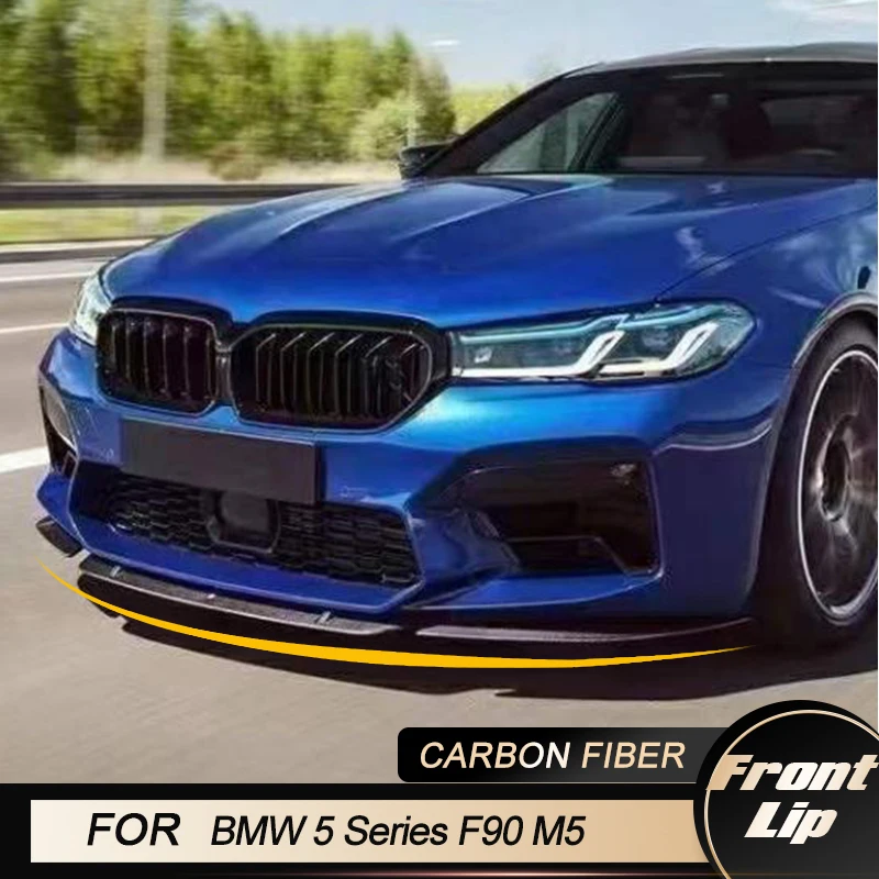 

Car Front Bumper Lip Splitters For BMW 5 Series F90 M5 Sedan 4-Door 2021 2022 Racing Front Lip Apron Chin Protector Carbon Fiber