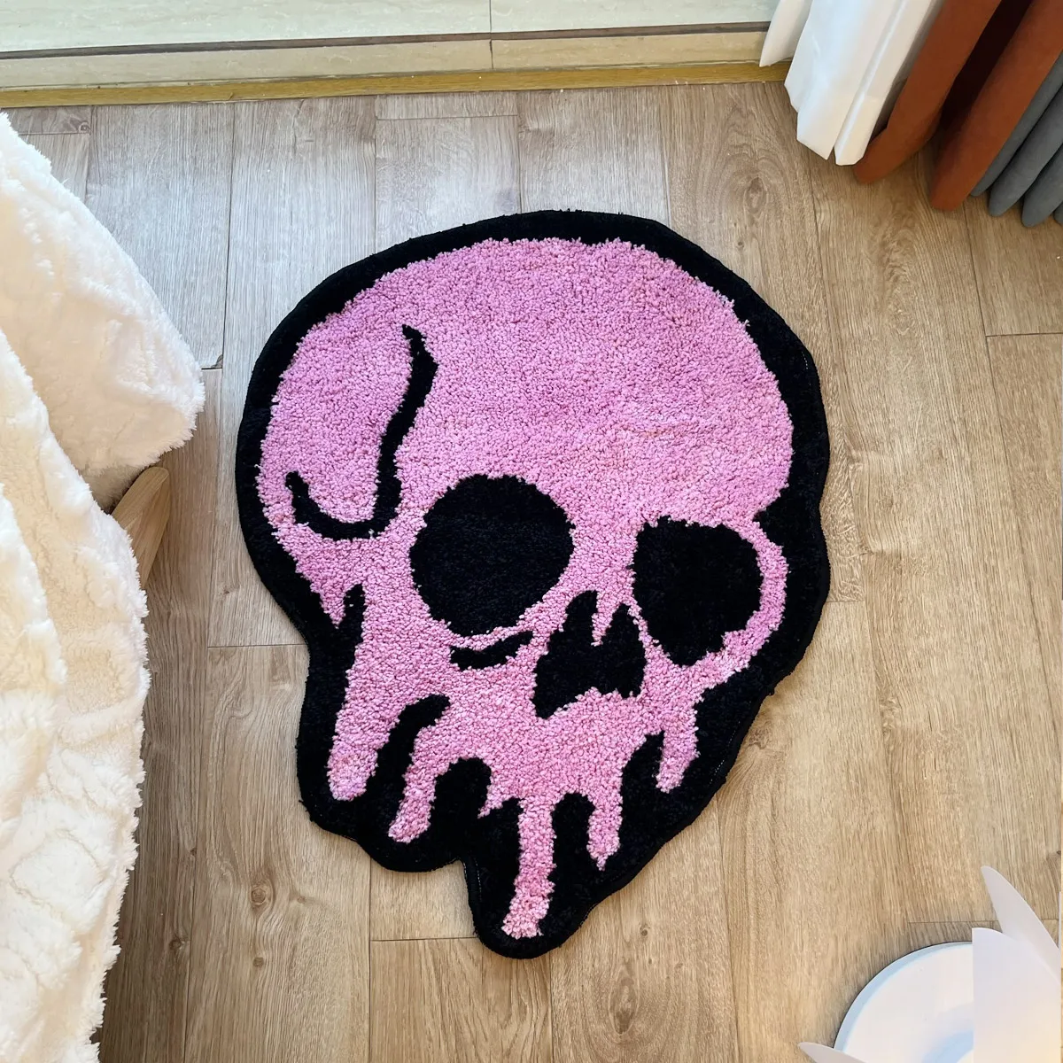 Pink Melted Skull Tufted Rug