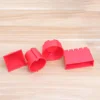 4pcs Kids Beach Toys Set Pyramid Castle Sand Play Set Sandbox Toys Creative Sand Tools Kit Sand Molds for Girls and Boys (Red) 6