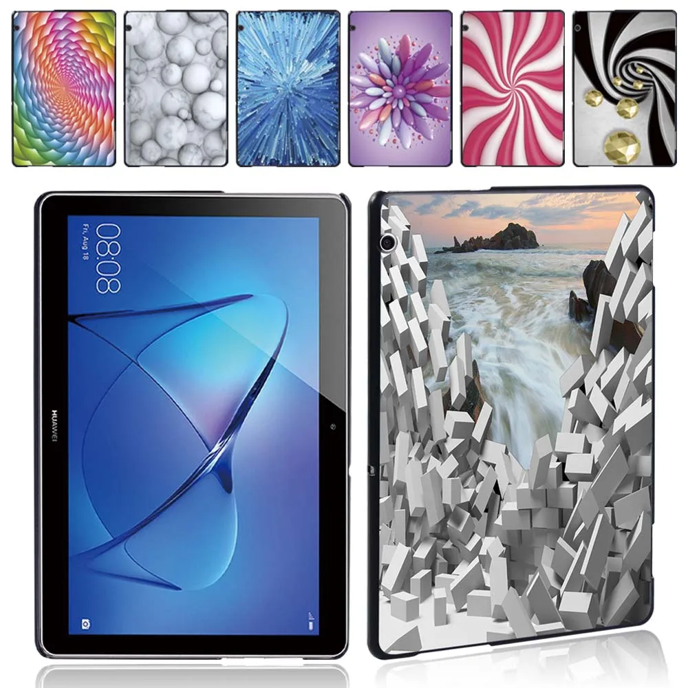 

Чехол для Huawei MediaPad T3 10 9,6 дюйма, пластиковый защитный чехол для планшета с 3D рисунком + Бесплатный стилус
