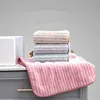 1Pc 34x75cm Coral Velvet Striped Thickened Soft Absorbent Home Bathroom Adult Hand Towel 3