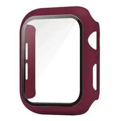 Premium Tempered Glass Screen Protector with Bumper Case for Ultra 3 - 2 - 1 49mm (Wine red)