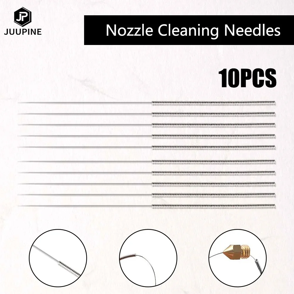 

10 PCS Nozzle Cleaner Cleaning Needle Tool Drill Stainless Steel Needles For Bambulab Nozzle V6 MK8 Nozzle 3D Printers Parts