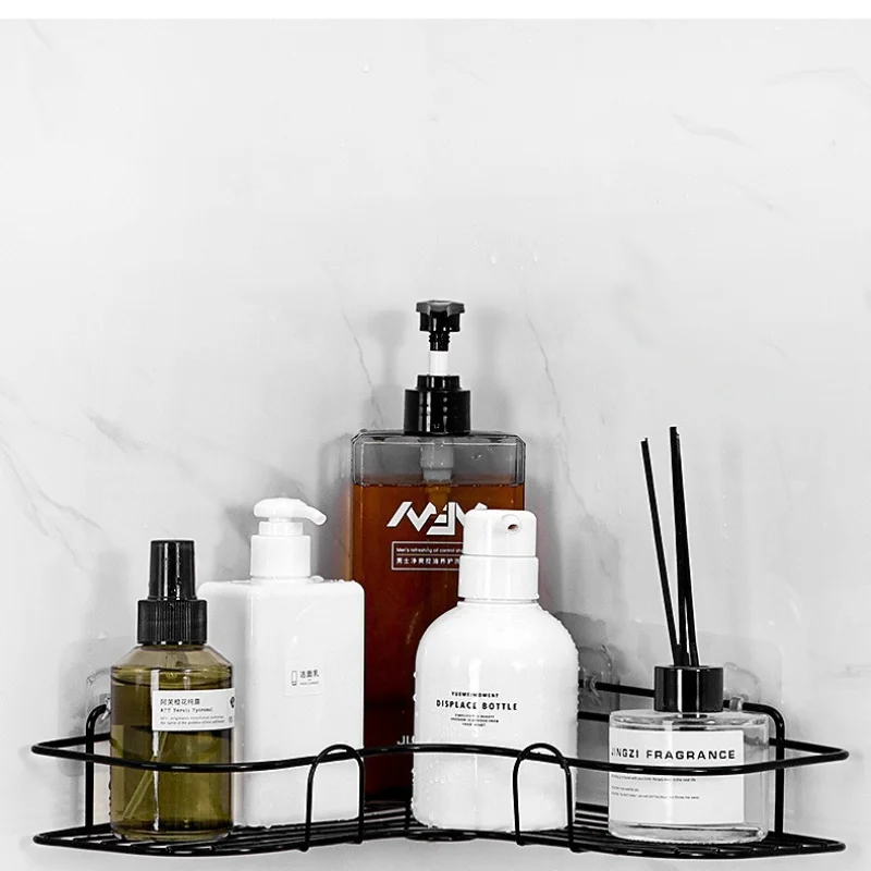 2Bathroom Shelf Shower Shelf Shampoo Storage Kitchen Spice Corner No Punch Wall-Mounted Bathroom Accessories