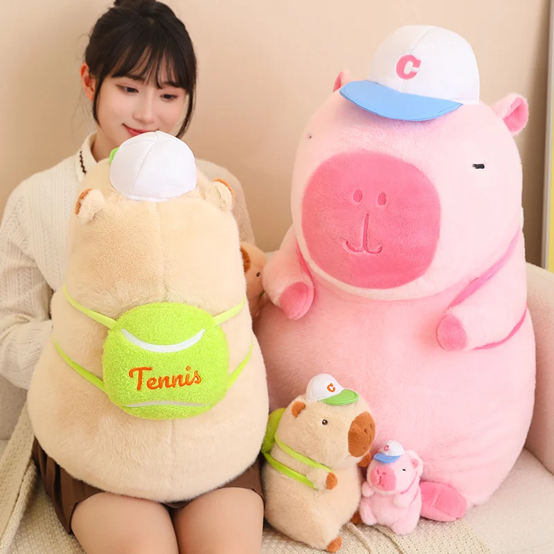 카와이 카피바라 봉제 인형 펜던트, 귀여운 동물 봉제 인형 장난감, 배낭 가방, 여아 및 남아용 선물, 15-48cm