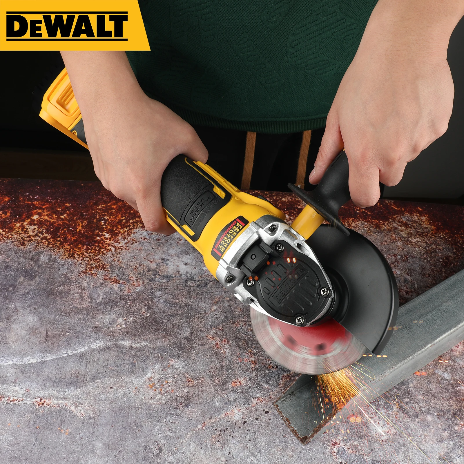 DEWALT DCG405 100/125mm 18V lithium battery brushless flat head angle grinder bare machine tool cutting machine 6