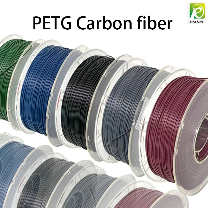 PINRUI PETG Carbon Fiber 1.75mm 3D Printer Filament 1kg/2.2lbs for FDM 3D Printer High Strength Compound Material