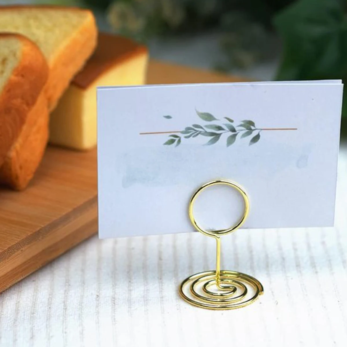 Mini Metallic Paper Clamp Gold Desktop Decoration Round Shape Photos Clips Place Card Clamps Stand Table Numbers Holder 20Pcs