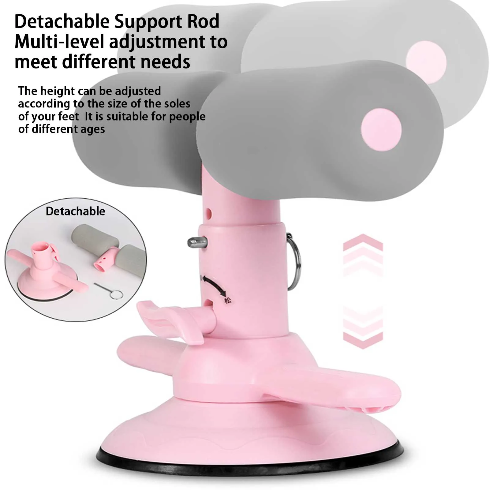 Sit Up Trainer Adjustable Sit-Up Assistant Device Self-Suction Sit Up Bar Multifunctional Abdominal Trainer Abdominal Device For
