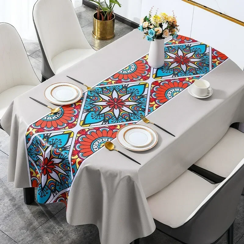 

Bohemia Style Cotton Linen Tablecloth Table Covers for Wedding Party Home Picnic Mat
