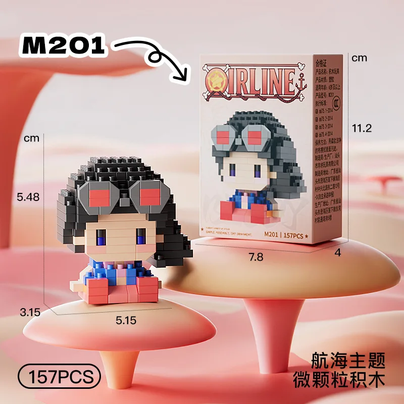 ONE PIECE Sun God Nika Luffy Micro Building Block Chopper Ace Buggy 3D Anime Model Assembly Mini Bricks Figure Toys For Gift