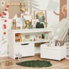 IRONCK Toy Storage Organizer for Boys and Girls, with Drawers, Wheels and Open Shelf for Nursery, Playroom, and Bedroom, White 1