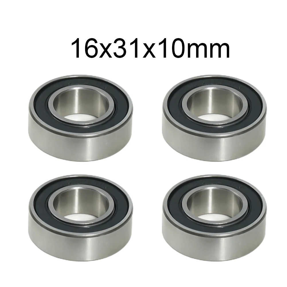 4x 163110 -2RS Rillenkugellager, doppelte Gummidichtung, Kohlenstoffstahl, für Fahrrad-Hinternabenausrüstung, 16 x 31 x 10 mm – Detail 1