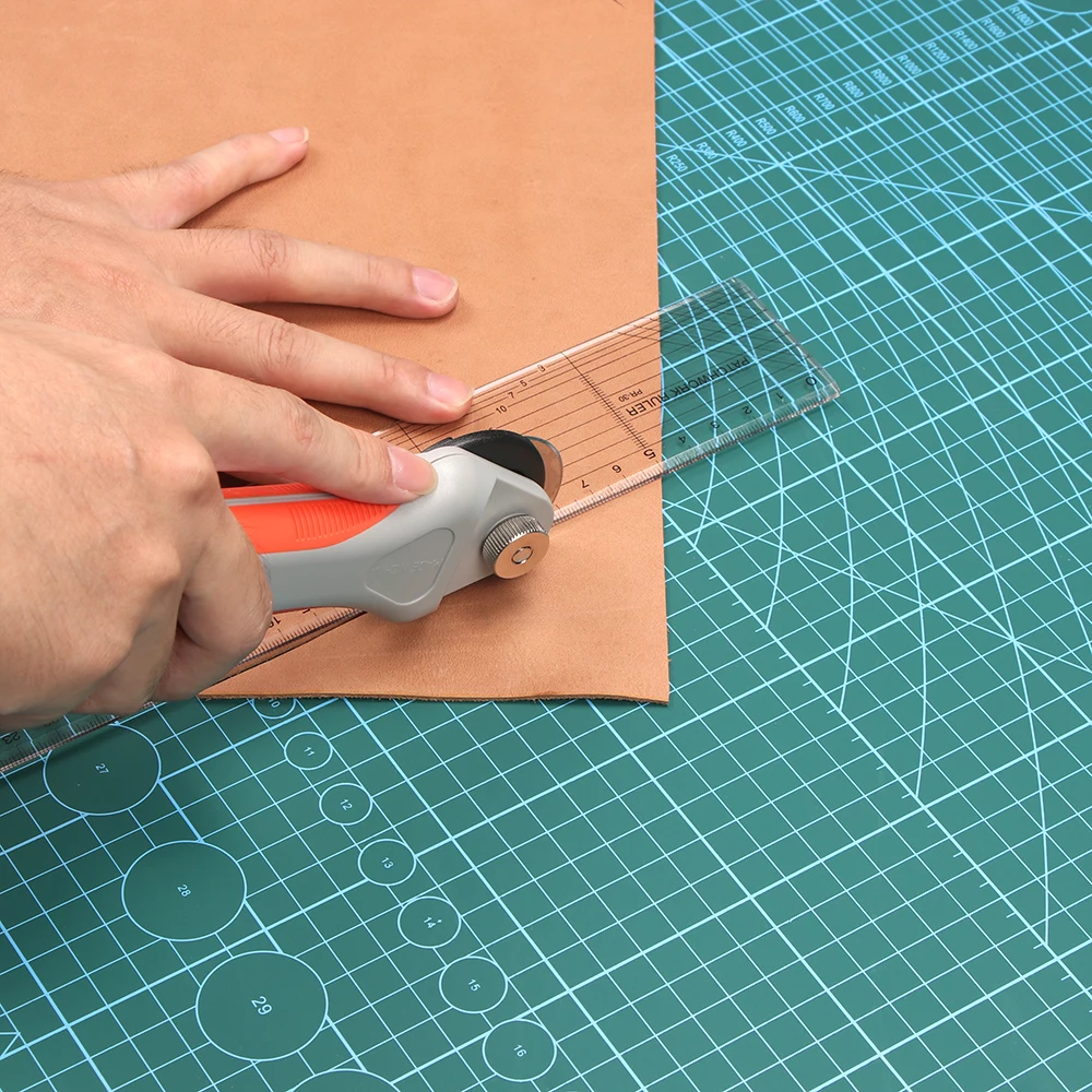 QJH A1/A2/A3/A4 PVC Self-Healing Cutting Mat Double-Sided Green Cutting Mat Metric Printed Grid Line Leather Craft cutting mat craft cutting tool
