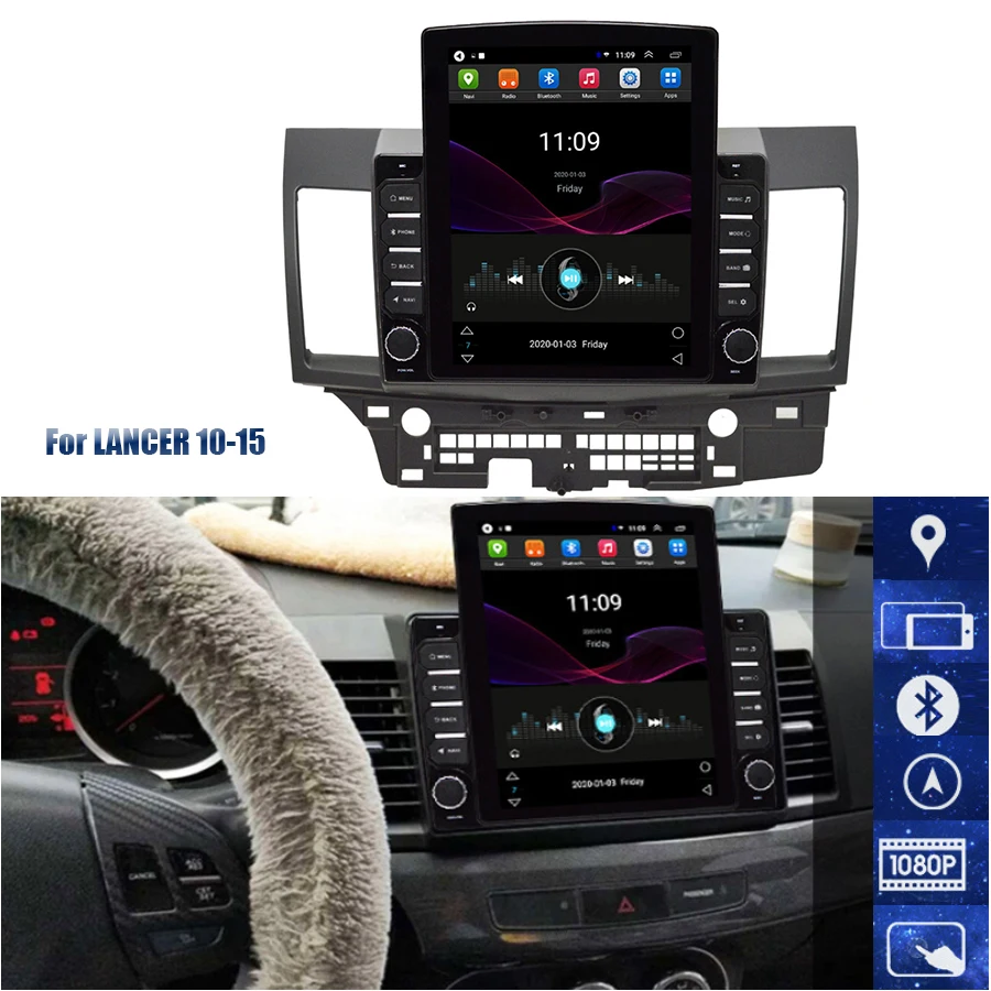 

9.7 inch vertical screen navigation Android MP5 WIFI car navigation 1+16GB For Mitsubishi LANCER 2010-2015