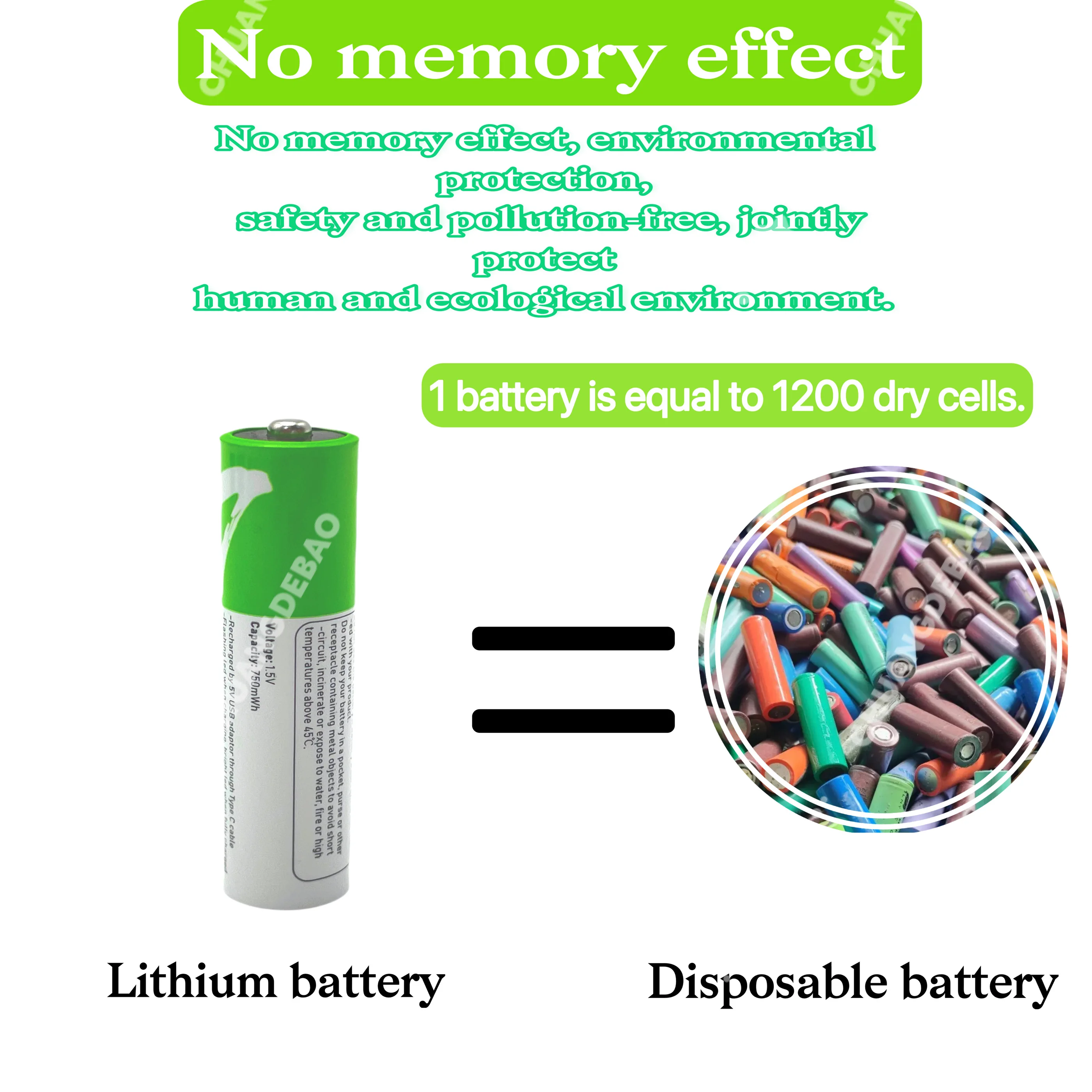 Batería de iones de litio recargable rápida usb,gran capacidad,1,5V,AAA, 750 mwh, para control remoto, ratón inalámbrico y cable
