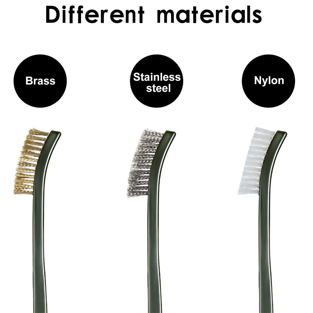 Double-end Steel Wire Brush Hook Set Mini Copper Steel Wire Brush Universal Hunting Gun Cleaning Kit pick gun Tool