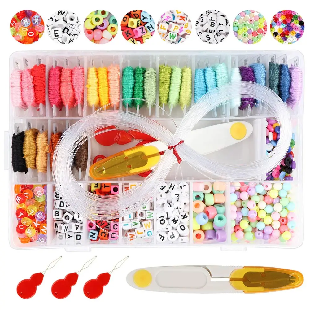 Kit para hacer pulseras de cuentas con letras de colores mezclados Flor de  TFixol estándar