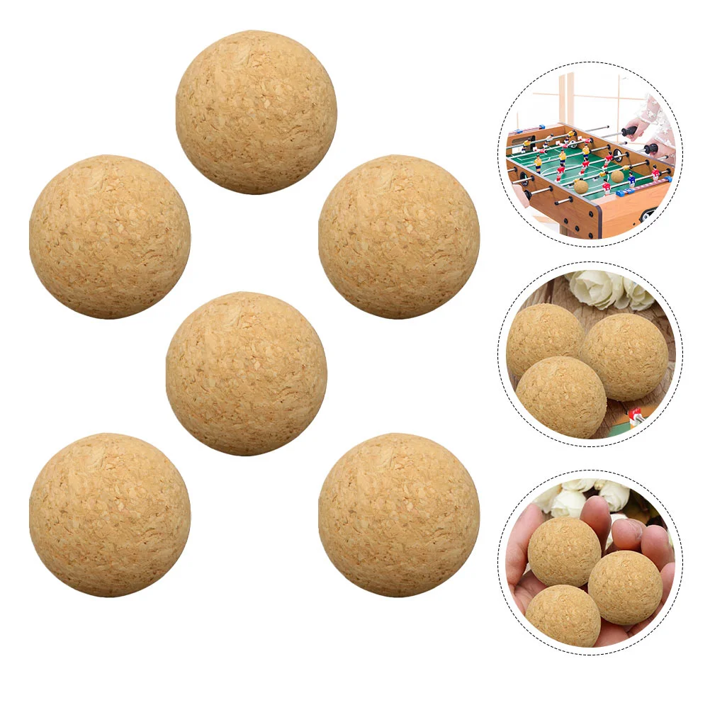 6Pcs Professional Foosball Balls Lightweight Compact Table Soccer Accessory Wear Resistant Cork Balls Replaceable Sports