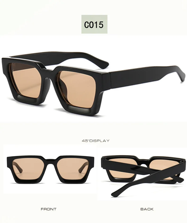 Herren-Sonnenbrille mit dickem Rahmen, Vintage-Stil, quadratische Sonnenbrille, lässig, klassisch, Fahrsonnenbrille, UV400 – Detail 22