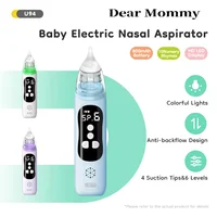 Baby Electric Nasal Aspirator LED Display 4 Suction Modes＆Soothing Music Low Noise Gift 4 Food Grade Silicone Mouthpiece