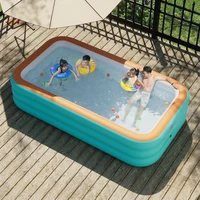 Piscine gonflable familiale durable et épaissie, idéale pour les fêtes dans la cour et sur la pelouse, grande piscine avec toboggans pour une utilisation en extérieur 2