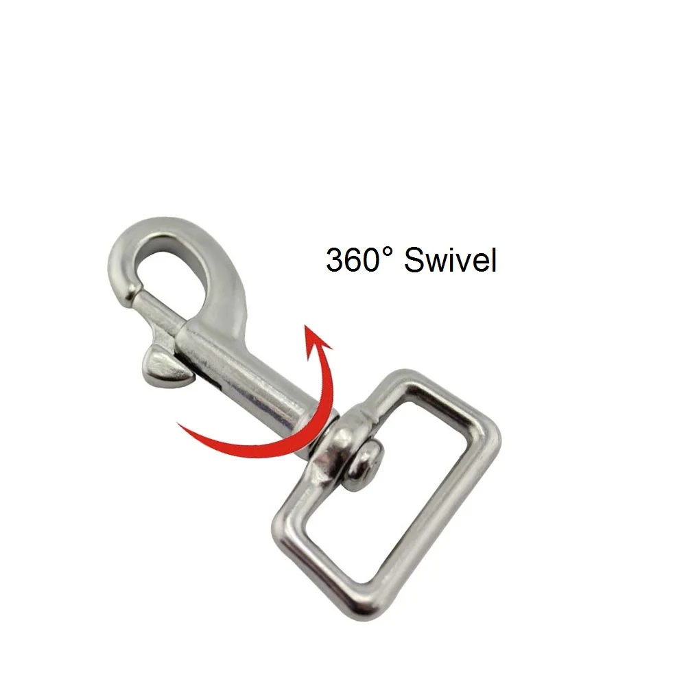 5PCS Single Square Swivel Eye Bolt Snap Hooks Stainless Steel 316 With 59mm  66mm 73mm 80mm For Keychain Buckle Straps