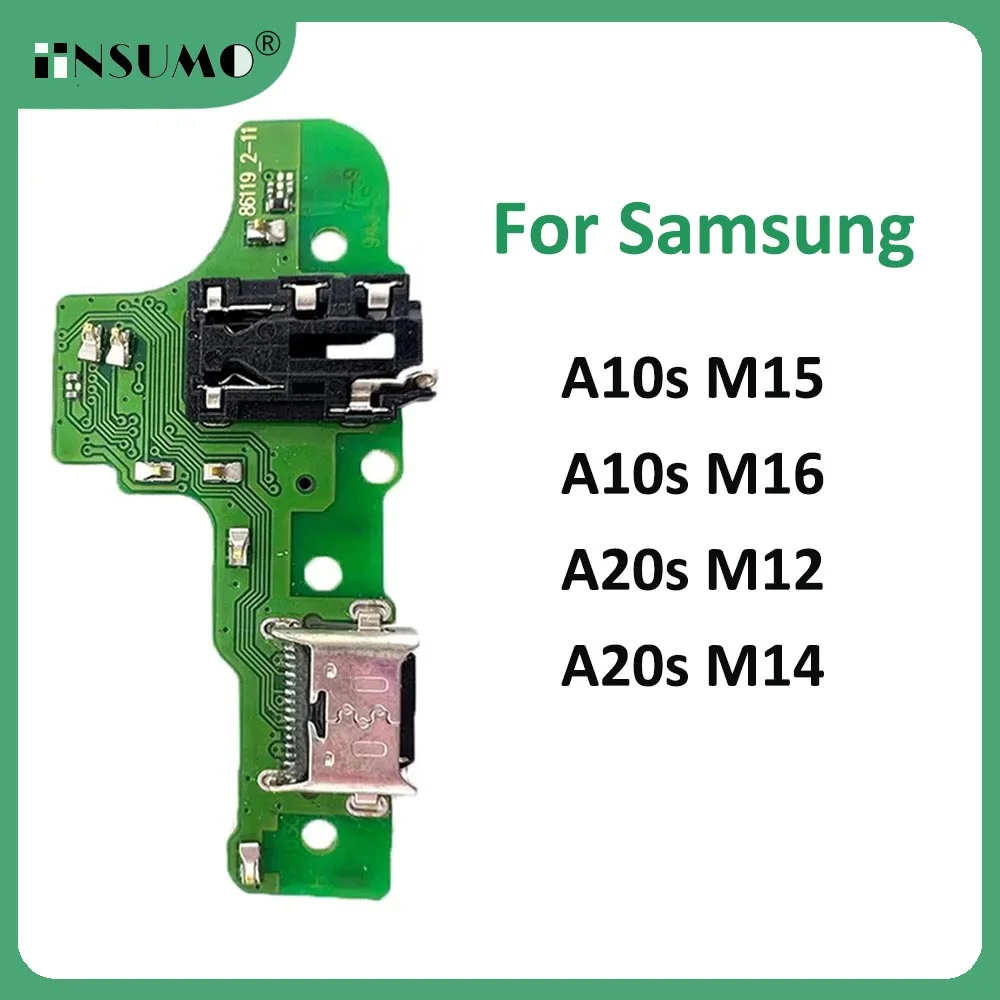 Плата зарядного порта USB iinsumo, гибкий кабель, разъем, детали для Samsung A10S, A107, A107F, A20s, A207, A207F, M12, M14, M15, M16