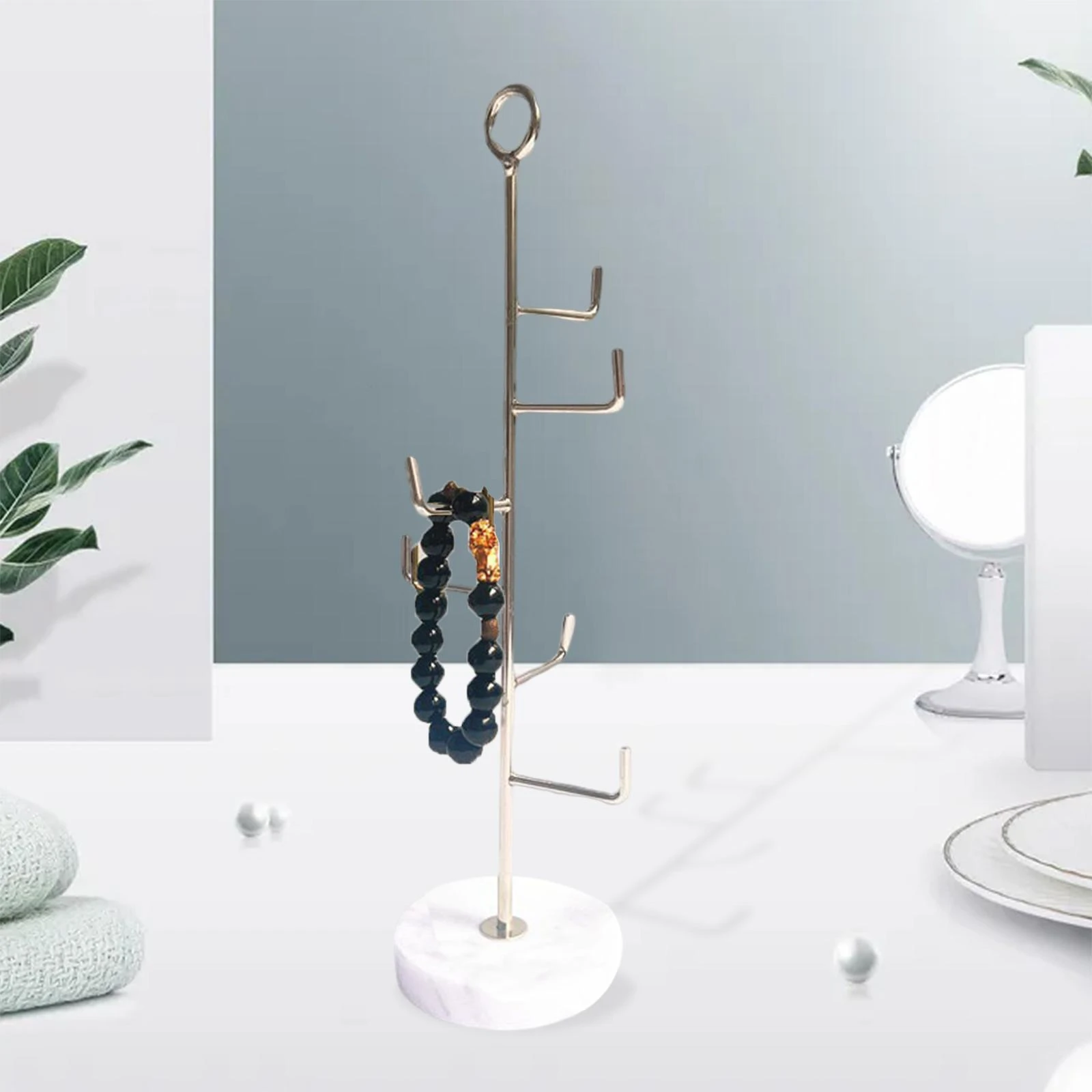 de 6 niveles para joyería, COLGADOR PARA collares y pendientes, Base de mármol blanco, de Base estable, Simple y elegante| | - AliExpress