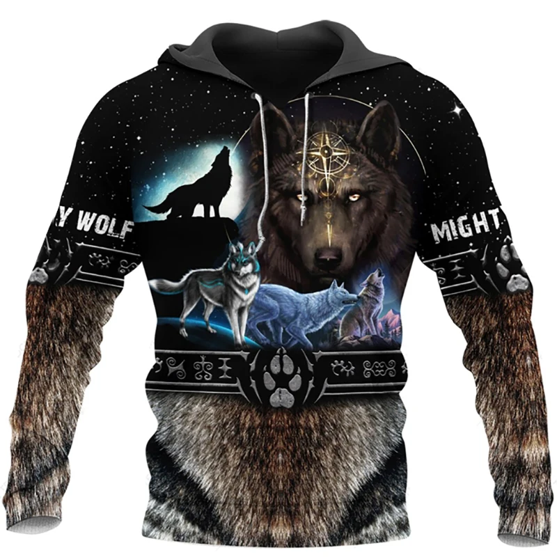 thumbnail image 1 of Sudadera con capucha con estampado 3D de lobo para hombre, moda de primavera y otoño, unisex, informal, chaqueta, ropa de calle, abrigo, 4XL, 1 of 4