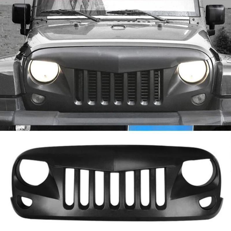 

Front Grill for JEEP WRANGLER JK 2007-2017 for Hunter Eagle Falcon Style Car Accessories 4x4 Grille With Light