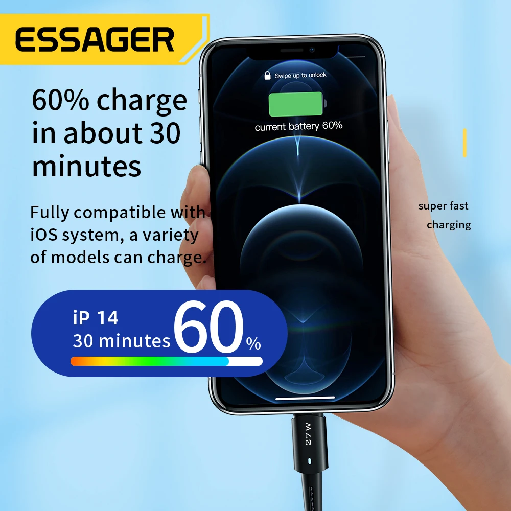 Essager 20W Fast Charging USB C to Lightning Cable