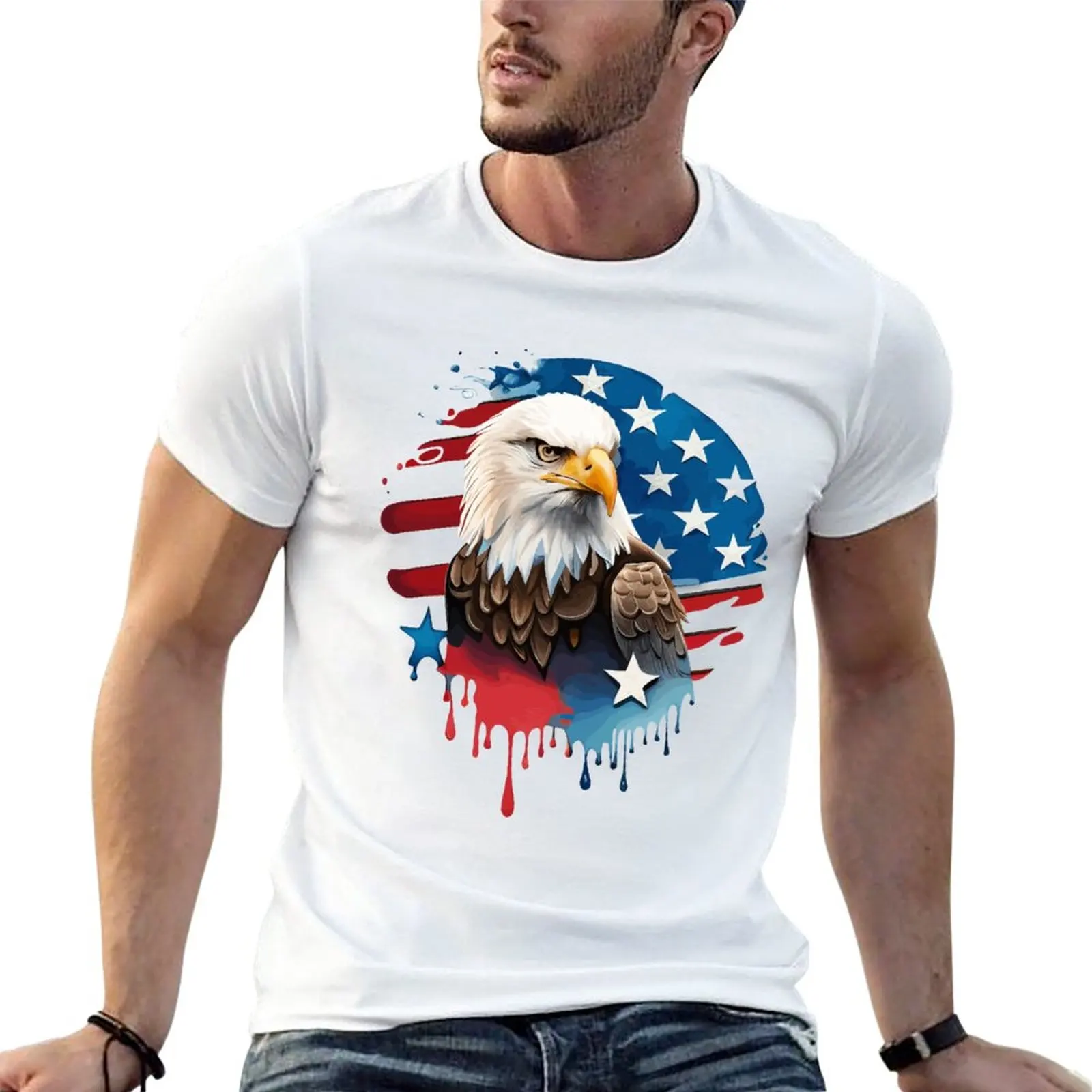 

American Bald Eagle T-Shirt sublime for a boy anime clothes Men's t shirts