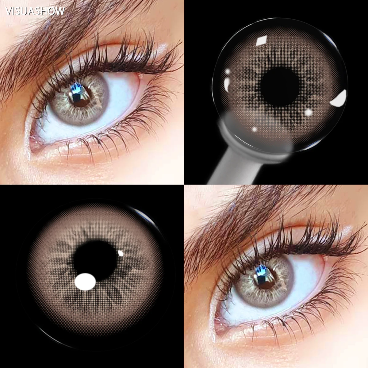 VISUASHOW Unspoken Brown Yearly Disposable Colored Contacts