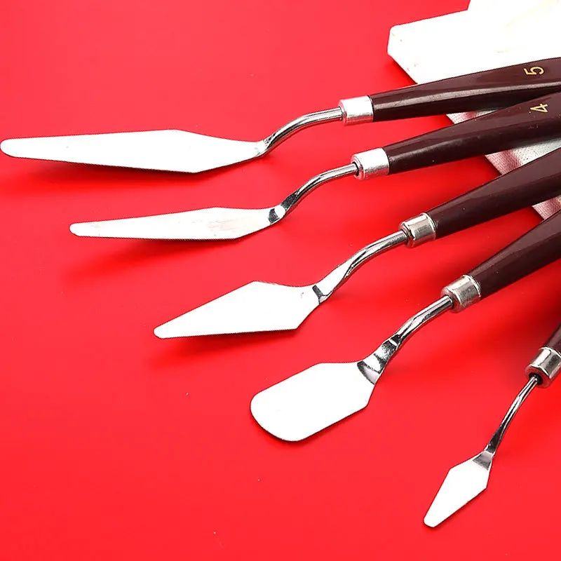 미술 유화 나이프, 스테인레스 스틸 토너 스크레이퍼, 물 분말 페인트 스크레이퍼, 미술 용품, 5 피스 세트, 신제품