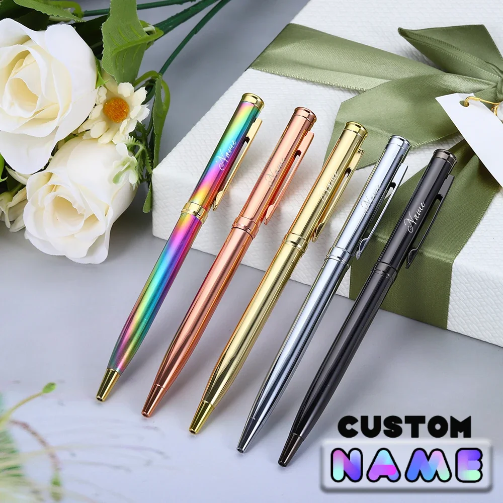 

10pcs Metal Advertising Ballpoint Pen Teacher Gift Pen Business Office Signature Pen Custom Name Student Stationery Wholesale