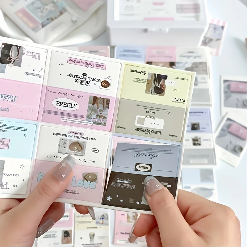 30pcs Mini Folded Cards with Crease Lines-INS Style Label Holders for Gift Packaging, 5 Sheets of Creative Paper Accessories