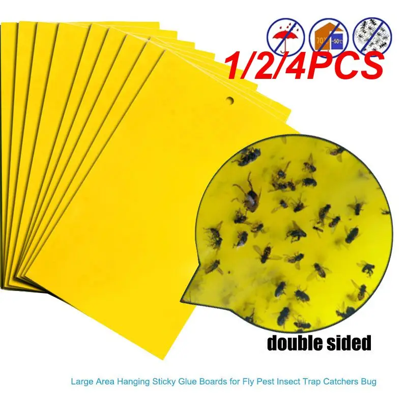 1/2/4Pcs Colla Catcher Tavole Appiccicose Trappole Appiccicose Gialle Elimina Mosche Bug Garden Glue Paper Board Plant