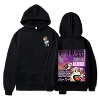 Autumn and Winter Casual Fashion Men Women Sweatshirt Kanye West Graduation Bear Reversible Printed Hooded Sweatshirt 1