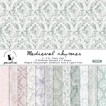 12 fogli modello barocco Scrapbook Paper Pad Handmade Cardstock Scrapbooking Pattern Paper Pack Junk Journal Craft Paper